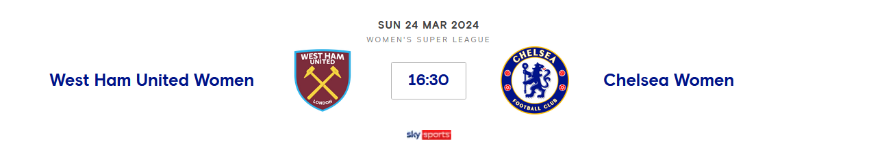 West Ham United Women v Chelsea Women