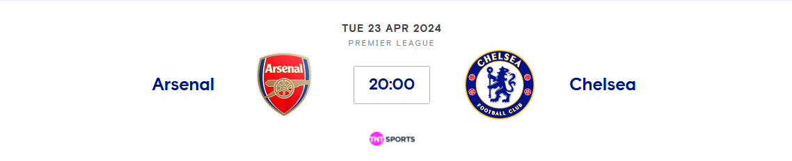 Arsenal v Chelsea (PL) 23rd April 24 20:00 GMT