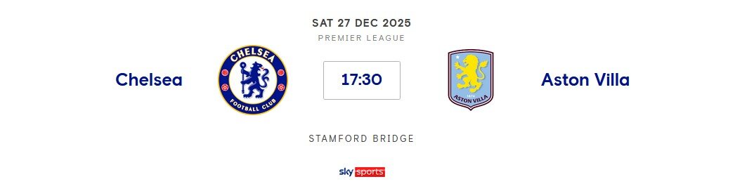 ⚽️ Chelsea v Aston Villa